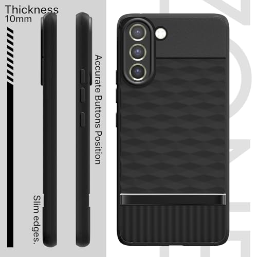 Image of Pikkme Back Cover for Samsung Galaxy S21 FE 5G Soft Grip 3D Hexa Cube Texture Silicone Bumper Case (Black)