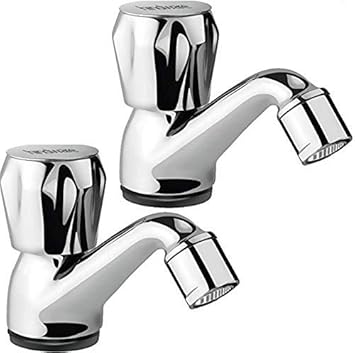 Hindware HNE_F200001FT_CHE-2 Metal Pillar Tap, Chrome, Polished Finish