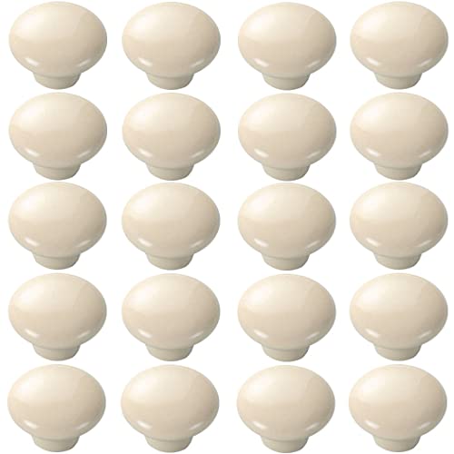 ZESLIV 20 pomos para muebles de cerámica, pomos para puertas de armarios, pomos para muebles de habitación infantil, color beige