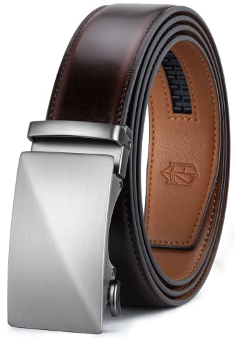 Image of Zitahli Belt Men,Leather Ratchet Belt for Men Dress Casual Every Day with Adjustable Buckle,Trim to Fit For Gift