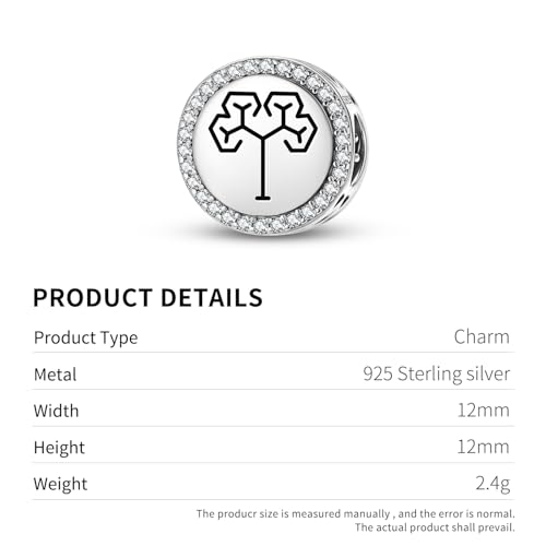 Breloque en argent 925 compatible bracelets originaux sans ternir ni s'accrocher