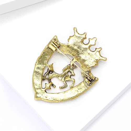 Image of Dreuyet Horse Brooch Pin Horse Racing Suit Lapel Pin for Women Men Rhinestone Antique Gold Horse Animal Brooch Clothing Outfits Accessory Jewelry