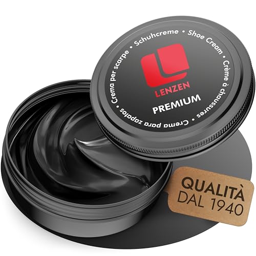 Lenzen - Crema per scarpe Lucido Scarpe I Vernice per scarpe I Leather conditioner I Tintura per scarpe in camoscio I Crema per scarpe pelle liscia e martellata