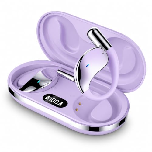 Image of U30 OWS Open Ear Wireless Earbuds with Display, ENC Mic for Crystal-Clear Calls, 60hr Playtime with Type-C Fast Charging, BT5.4 Gaming Bluetooth Earphones, Touch Control Sports Headphone, PURPLE