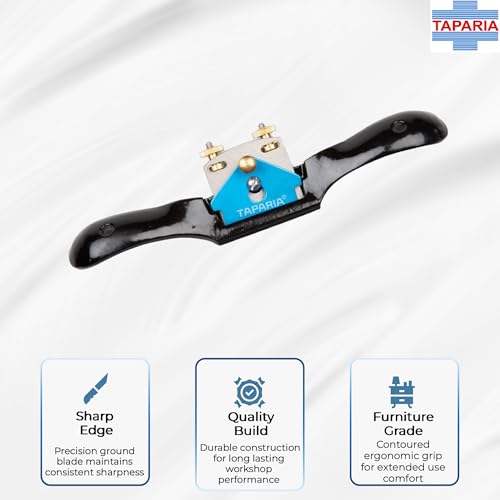Image of Taparia Spoke Shave SPS 151 (250 mm) - Precision Woodworking Tool with Carbon Steel Blade, Brass Adjustment Screws and Contoured Ergonomic Handle