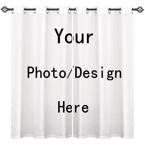 ANHOPE Customized Pattern & Size Curtains Curtains Grommet or Rod Pocket Design Pet Dog Puppy Paw Footprint Bone Print Pattern Personalized Drapes for Bedroom Living Room 2 Panels