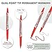 M&G Permanent Twin Markers Dual Ultra Fine Point Tip(1.5mm+0.5mm), 12 Pack Quick Dry Waterproof Fiber Tip Pens for Paper, Glass, Plastic, Wood, Stone, Metal Surface, Red