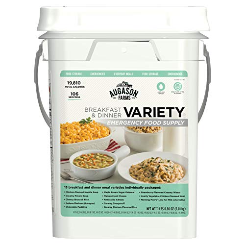 augason farms breakfast and dinner variety pail emergency food supply everyday meals 4 gallon pail