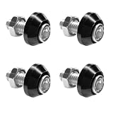 VCYOPN 4 PCS Motorcycle License Plate Bolts, M6 Rustproof Aluminum Alloy License Plate Frame Fasteners, Tag Frame Decorative Mounting Screws for Most Motorcycles Cars Trucks (Black)