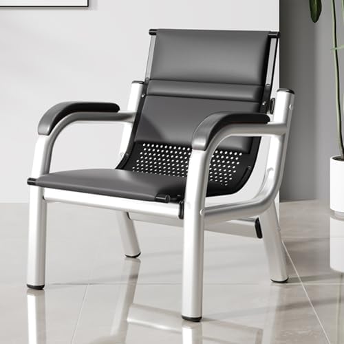 Solid Wood Waiting Room Bench | Leather Office Guest Chairs for Clinics, Airports, Hospitals, Barbershops, Salons, Banks | Durable & Stylish Seating (Black)