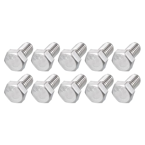 Image of METALLIXITY Hex Head Bolts (5 /16-18 x 1 /2 inch) 10Pcs, 304 Stainless Steel 18-8, Fully Threaded, External Hex Drive, Plain Finish, Hex Head Screw Bolt, Silver