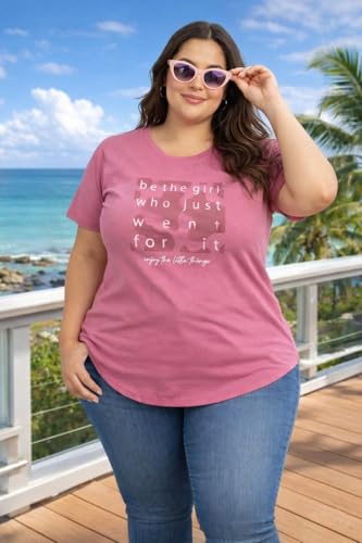 Image of In Love Women's Graphic Printed Cotton Plus Size Longline T-Shirt | Cotton fabric - soft longline T-shirt with easy plus-size fit