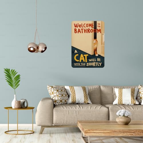 Image of Zesta Bathroom Decor Items Washroom Decor Tin Sign | Aesthetic Posters Wall Poster for Bedroom | Magnetic Cafe Decoration Items /Restaurant Decorations Items | Quirky Home Decor Bar Accent (Bathroom)