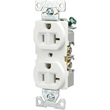 Eaton BR20W 20-Amp 125-volt Commercial Grade Straight Blade 3-Wire Duplex Receptacle, White