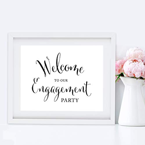 Andaz Press Wedding Party Signs, Formal Black And White Print, 8.5X11-Inch, Welcome To Our Engagement Party, 1-Pack, Decor, Decorations #TOP4