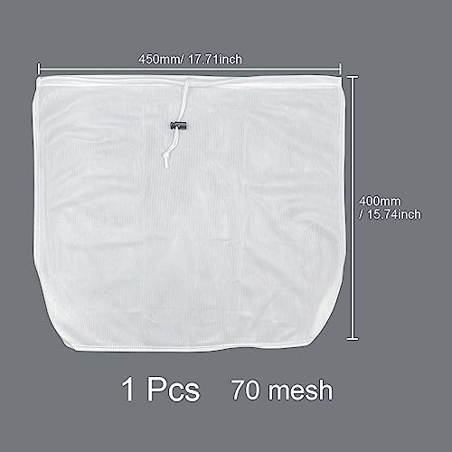WYAN Brew Bags Filter Reusable-1 Pcs Fine Mesh Straining Bags,for Fruit Cider Grape Wine Press Drawstring Straining Brew in a Bag(41 * 46cm,70 mesh) - Image 2