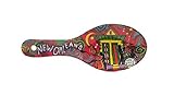 Picture of New Orleans Jazz Music Multicolor Swirl Ceramic Souvenir Spoon Rest (Horizontal Design)