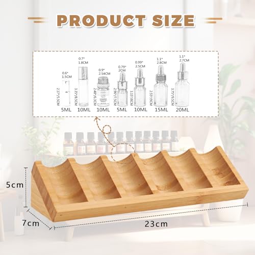 Honicemar 6 Loch Hölzern für Ätherisches Öl Display Ständer, Aromatherapie Öle Organizer – 2 Stück Ätherische Öle Gestell Halter Organisator, Geeignet für Zuhause/Spa/Schminktisch/Büro