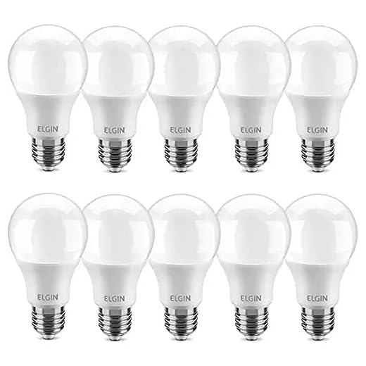 Lâmpada Led 9w Bulbo E27 Bivolt Elgin Branca 810lm Inmetro - Kit 10 unidades