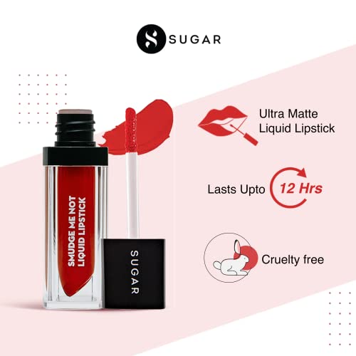 Image of SUGAR Cosmetics Smudge Me Not Liquid Lipsticks for Women | Transferproof & Waterproof | Lasts 12+ Hours | Matte Lipstick | 4.5ml - 06 Tangerine Queen (Orange Coral)