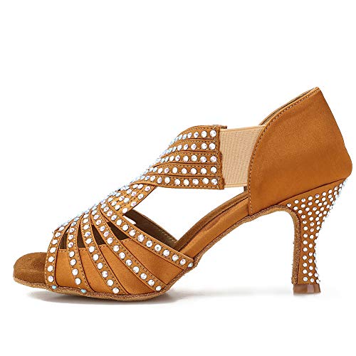 Image of TTdancewear Women Rhinestone Dance Shoes Ballroom Latin Salsa Bachata Performance Dance Dancing Shoes