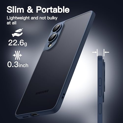 Image of Ultra-Hybrid Slim Case Cover for Samsung Galaxy S25 Edge 5G (2025), Shockproof Cover with Camera Protection (Translucent Matte Blue)