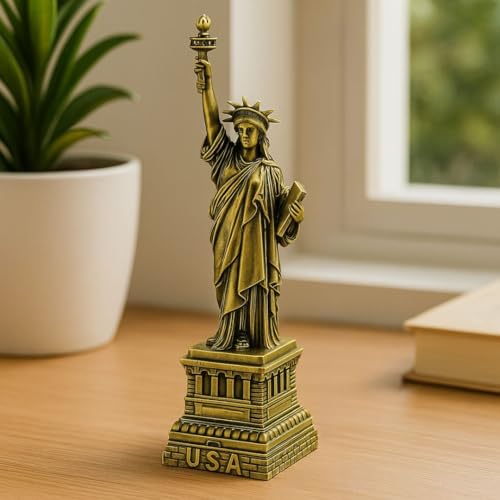 Image of SATYAM KRAFT Metal 1 Pc USA World Famous Building The Statue of Liberty for Wedding Decorative Showpeice Idol for Home Decor,Living Room, Gifts, Desk Decor, Stand Holder, Office Desk (15 cm)