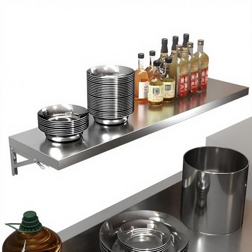 Établi mural pliable en acier inoxydable table gain de place