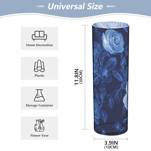 Vase en plastique bleu roi grand format 30 cm de haut pour centre de table