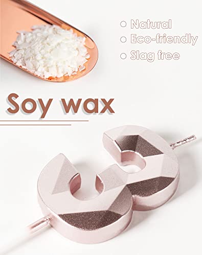 Number 50 Candles,50Th Birthday Candles,Rose Gold Happy Birthday Candle For Cake,3D Design Cake Topper Decorations For Women Men Pet Birthday Party Wedding Anniversary Celebration Supplies #TOP3