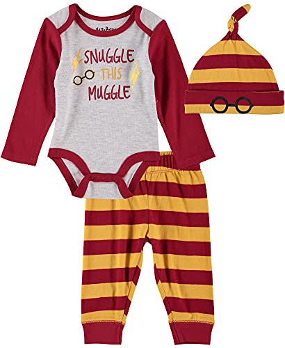 Image of Harry Potter Baby Boys Clothes Set with Baby Bodysuit, Pants, and Hat - Baby Boy Outfits Gifts for Babies