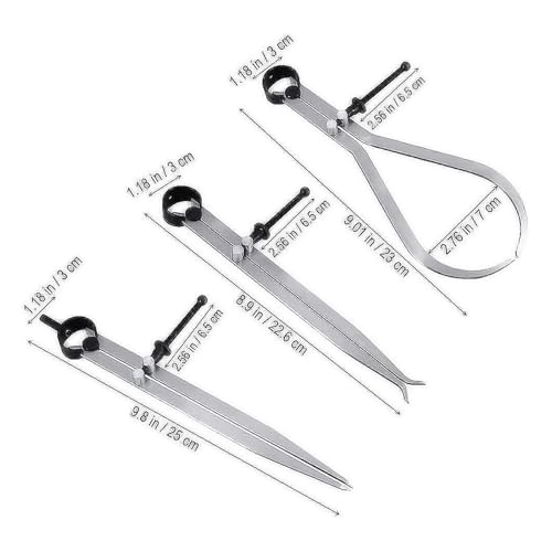 Calibrador mecánico 8 pulgadas CAARLA set 3 piezas miniatura 7