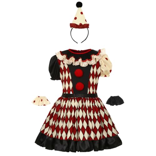 Traje payaso carnaval ajustable de tela transpirable con cuello de volante 6