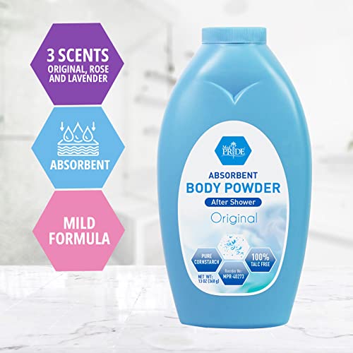 Med Pride Premium 100% Talc Free Baby Powder - Pure Cornstarch Absorbent Baby Powder For Odor & Moisture Protection- Paraben-Free Soothing Dusting Powder For Diaper Rash thumb #4