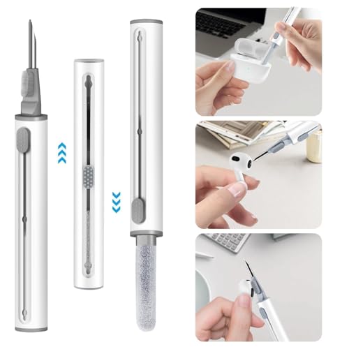 Woyinger AirPods Case Cover, Comes with a White Cleaning Pen，Soft Silicone Protective Cover with Buckle for Women Men Compatible with Apple AirPods 2nd 1st Generation Charging Case, Front LED Visible