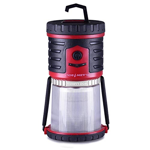 Blazin Brightest LED Rechargeable Lantern | Hurricane, Camping, Storm | Power Bank Light | 400 Hour Runtime (400 Lumen, Red) - Thumbnail 2