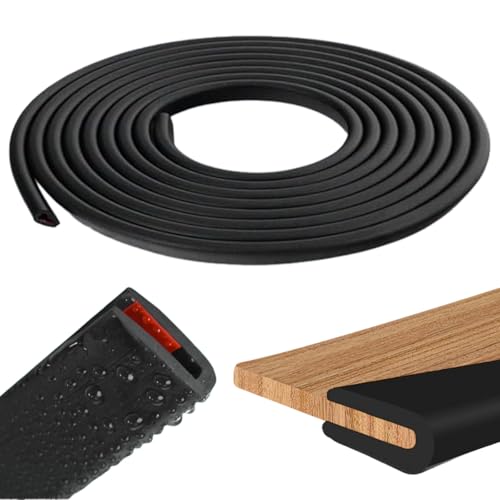 Perfil Goma Protector Bordes, 1.6Mm X 6 Metros Perfil Protector De Cantos, Protector De Cantos Para Chapas, Protector De Bordes En Forma De U Para Puertas De Coche Paneles De Vidrio Paneles De Metal