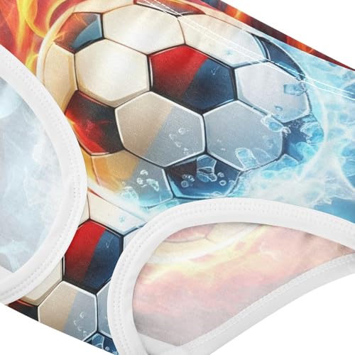 Cotton Toddler Underwear Custom Soccer Red Blue Flames Black Girl Panties Cute Artistic Underpants Briefs 2t4