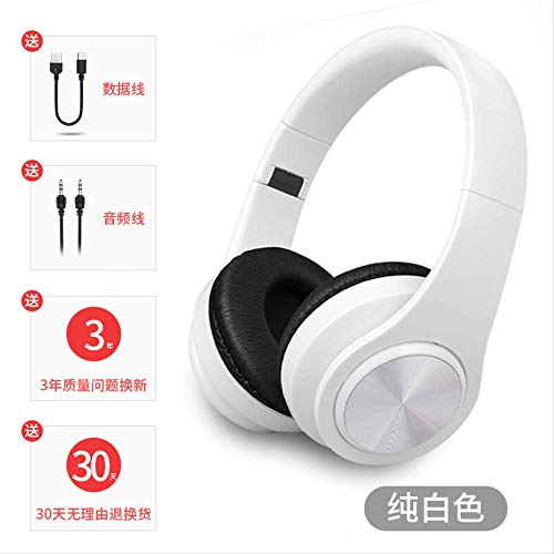 Auriculares Bluetooth de deporte para teléfono móvil compatibles con tarjeta de música color blanco