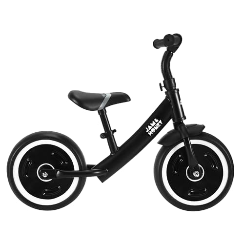 Image of Amazon Brand - Jam & Honey Kids Lightweight Pedal Free Balance Cycle | Safe, Durable, and Made in India | Suitable for Girls and Boys 2-4 Years | BIS Certified (Black) | 12 Inch