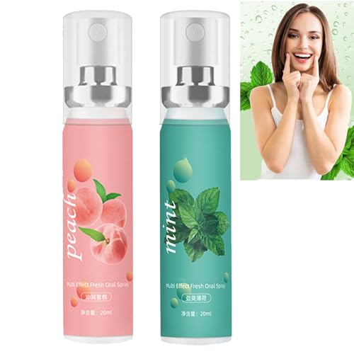 Spray Eliminar Aliento,Spray para el Cuidado Bucal,Spray Bucal Refrescante Aliento,Ambientador Bucal en Spray,Spray de Aliento para el mal Aliento,Spray Bucal Probiótico,Ambientador Bucal Menta,2PC