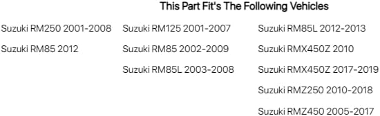Tusk Billet Aluminum Gas Cap Black Machined Compatible with Suzuki RM250 2001-2008/RM125 2001-2007/RMZ450 2005-2017