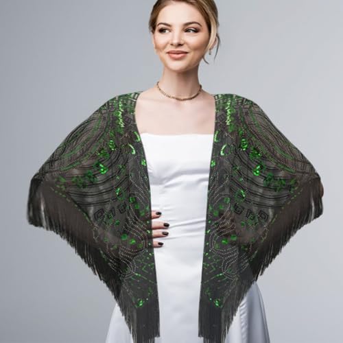 Women's Fringed Evening Cape Sequin Beaded Shawls and Wraps Vintage Prom Dresses Shawls3