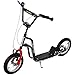 Produktbild HOMCOM Kinderroller Scooter Tretroller mit verstellbarem Lenker, großen Rädern und Handbremse Kickscooter 12 Zoll Cityroller für Jungen und Mädchen ab 5 Jahre Metall Schwarz