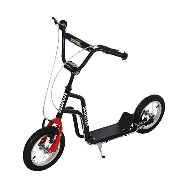 HOMCOM Kinderroller Lenker Verstellbar Scooter Tretroller Cityroller Kinder Roller Kickboard mit Luftreifen 12 Zoll ab 5 Jahre Blau 120 x 58 x 75-80 cm