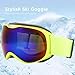 JEOZBM Ski Goggles, Windproof Double Layer Snow Snowboard Goggles, Winter Sports Over Glasses Goggles for Kids Boys Girls Youth(16cm-Yellow)