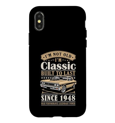Vintage 1948 Birthday Classic Car For Legends Born In 1948 �X�}�z�P�[�X iPhone X/XS �p