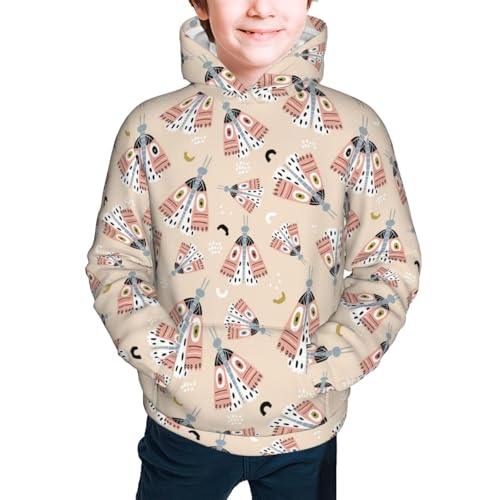 Colorful Moths Kid Hoodies Boys Sweatshirts Girls Pullover with Pocket3