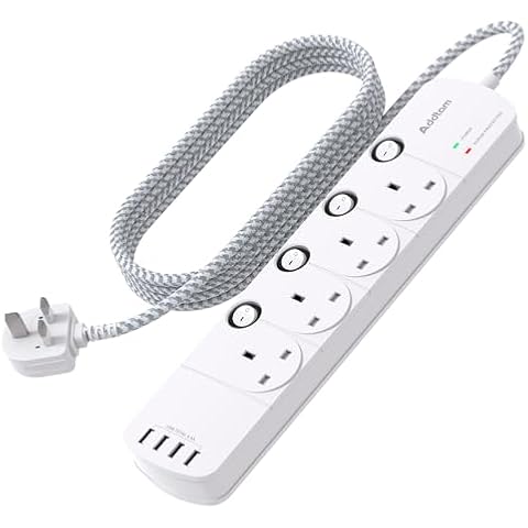 Addtam 1.8M Extension Lead with USB Cover
