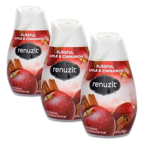 Renuzit Fresh Picked Collection Gel Air Freshener, Apple and Cinnamon 7 oz (Pack of 3)